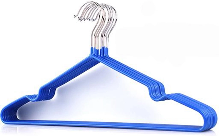 Metalowe wieszaki TORO, 6 szt., niebieskie