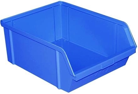 Skośna skrzynka magazynowa 40 kg, 400 × 300 × 162 mm, niebieska