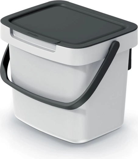 Kosz na śmieci Systema Q Collect 3 l popielaty z czarną pokrywą