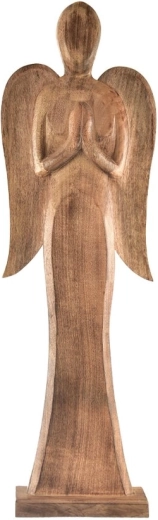 Dekoracyjna figurka anioła w odcieniu mango 78 cm