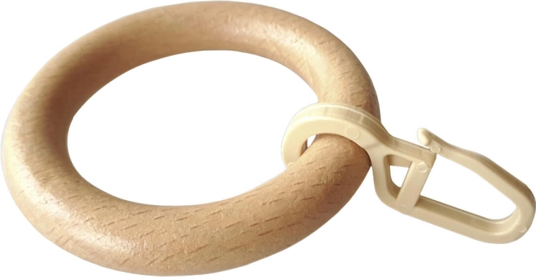 Drewniane kółka z haczykiem, naturalny lakier (10 szt.)