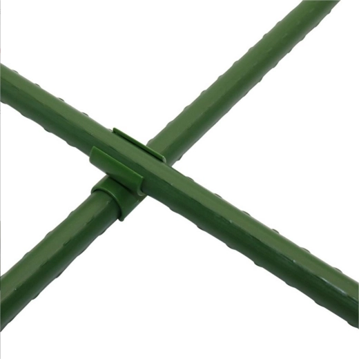 Krzyżowy narożny łącznik do tyczek ogrodowych 11 mm, zielony (10 szt.)