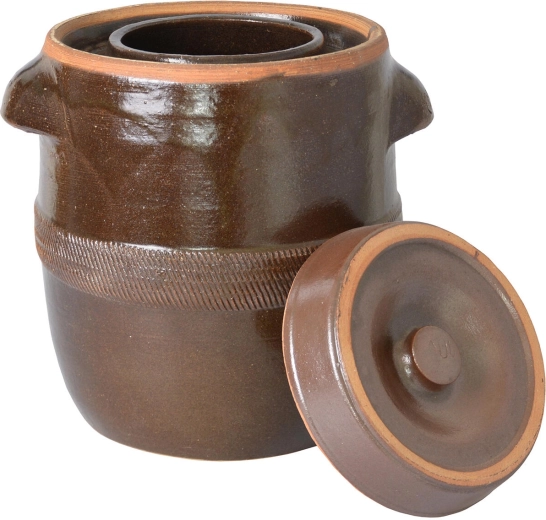 Ceramiczna beczka do kiszenia kapusty 10 l z pokrywą