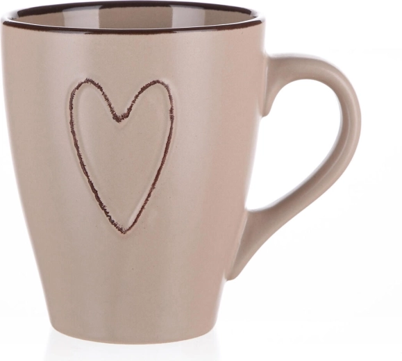 Ceramiczny kubek Heart 310 ml beżowy