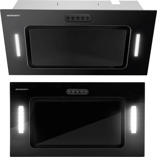 Wbudowany podszafkowy okap kuchenny 52 cm czarny Berdsen BE-52A z oświetleniem LED