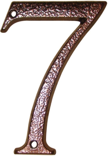 Numer domu 7, brązowy, cynk