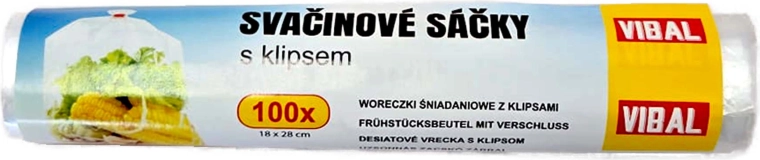 Woreczki śniadaniowe z klipsem 18 × 28 cm - 100 szt.