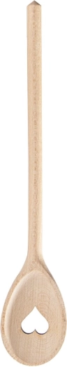 Drewniana łyżka owalna z motywem serca 30 cm