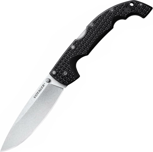 Taktyczny nóż składany Cold Steel Voyager Extra Large Drop Point, 14 cm, stonewash, czarny, Griv-Ex