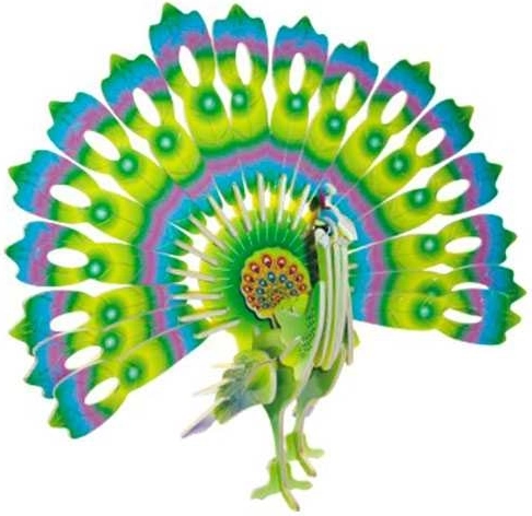 Drewniane 3D puzzle Kolorowy Paw