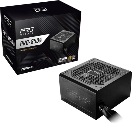 Zasilacz ASRock pro series 850 W 80 plus gold (niemodularny)