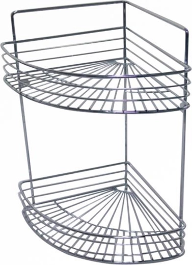 Narożna półka łazienkowa z chromowanego metalu 23 × 30,6 × 37,5 cm