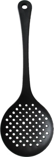 Czarna łyżka cedzakowa z PBT, 32 × 10,8 cm