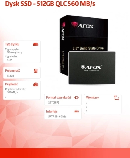 Dysk SSD 512 GB QLC 560 MB/s