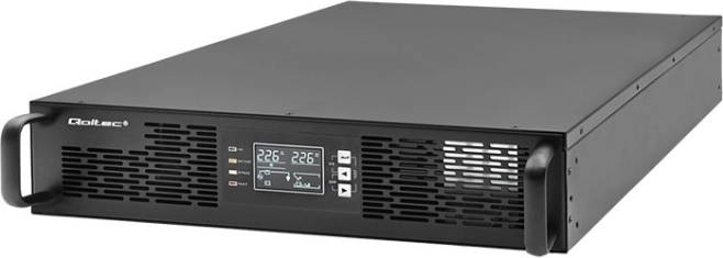 UPS do szafy rack 2 kVA 2000 W z współczynnikiem mocy 1.0, LCD, on‑line – Qoltec