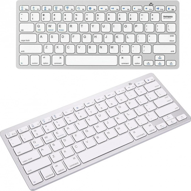 Bezprzewodowa klawiatura Bluetooth do PC, iPad i Mac z niskoprofilowymi klawiszami – Biała