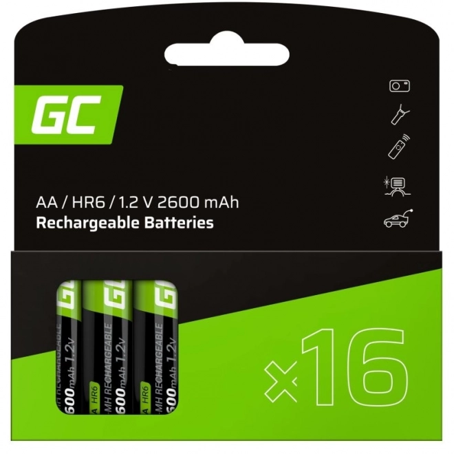Ładowane ogniwa AA R6 2600mAh 16 sztuk