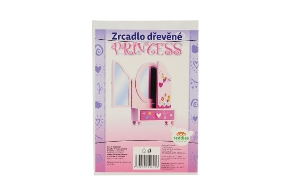 Lustro szkatułka na biżuterię Princess 3-częściowe szuflada drewno 16x25x8cm w pudełku