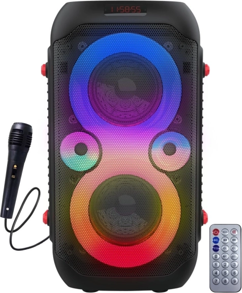 Przenośny głośnik Bluetooth z oświetleniem LED do karaoke