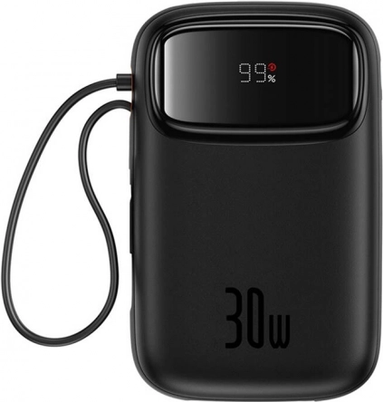 Powerbank Baseus QPow 2 10000 mAh, 30 W, 2× USB‑C, czarna