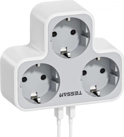 Gniazdko ścienne Tessan z USB 2.4A