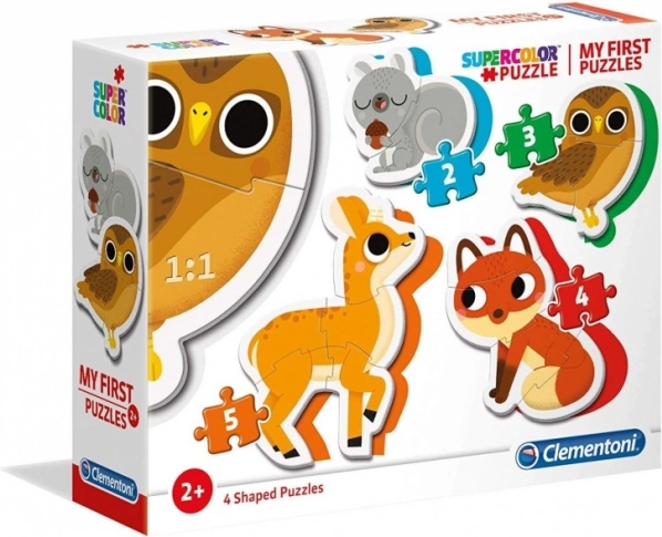 Clementoni Moje pierwsze puzzle Leśne zwierzątka 4w1