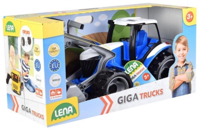 Traktor Lena z łyżką i koparką zielono-czerwony