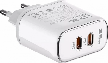 Ładowarka sieciowa LDNIO 35 W z dwoma USB‑C do iPhone + kabel USB‑C – Lightning