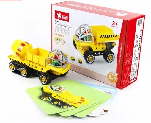 Klocki budowlane Betoniarka 5w1 (38 klocków+5 kart)