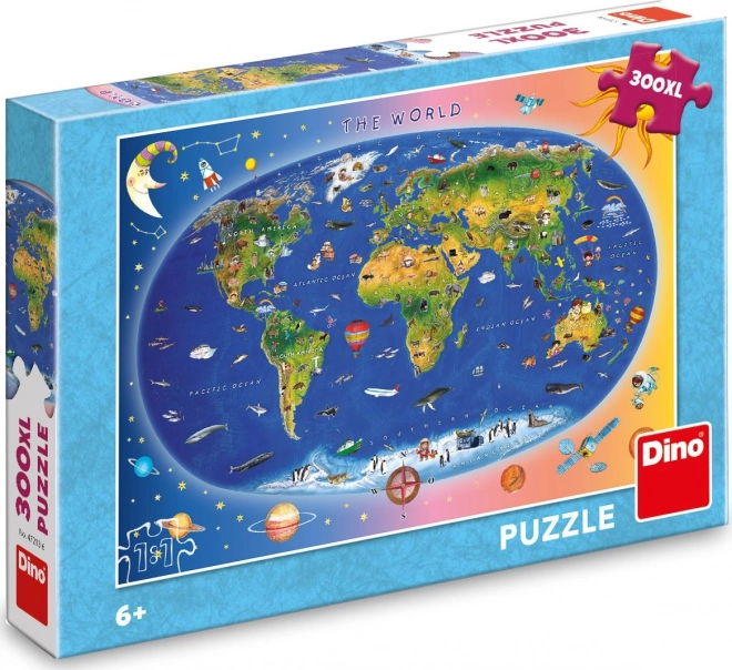 Dino dziecięca mapa puzzle 300 XL elementów