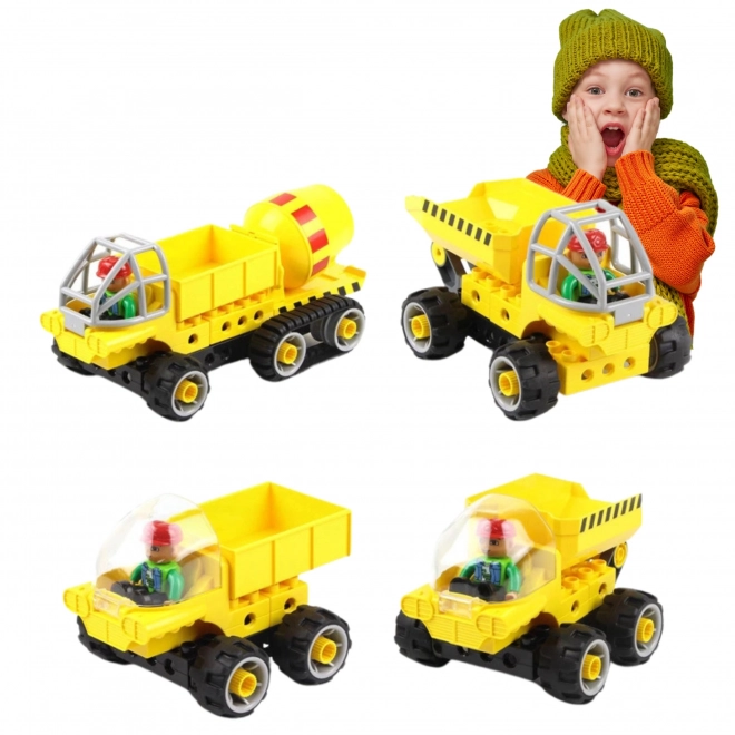 Klocki budowlane Betoniarka 5w1 (38 klocków+5 kart)