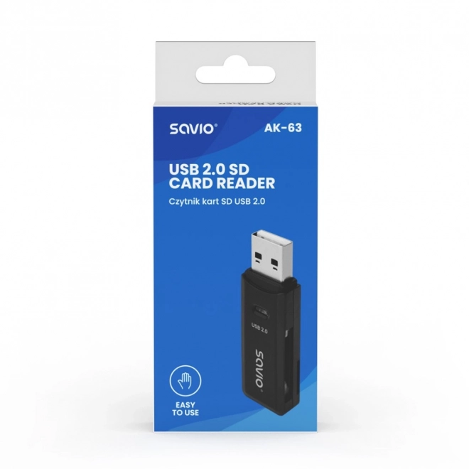 Czytnik kart SD, USB 2.0, 480 Mb/s, AK-63