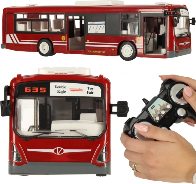 RC autobus z podnoszonymi drzwiami – Czerwony