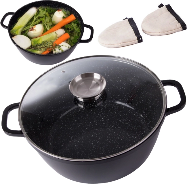 Aluminiowy garnek z nieprzywierającą powłoką ceramiczną 12,6 l z aromatyzerem do indukcji