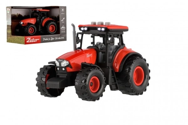 Czerwony traktor Zetor na rozpęd z efektami dźwiękowymi i świetlnymi