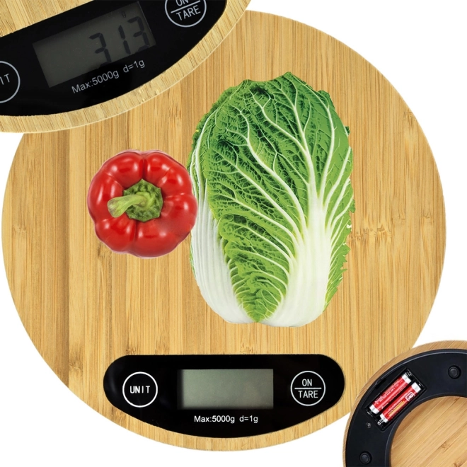 Bambusowa cyfrowa waga kuchenna do 5 kg