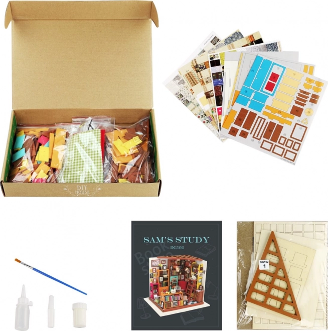 Samova czytelnia - Biblioteczka DIY Miniaturowy domek dla lalek