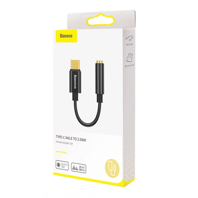 Adapter dźwiękowy Baseus L54 USB-C mini jack 3,5 mm - czarny