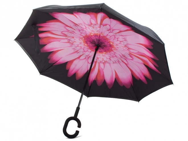 Parasol odwrócony składany mocne druty solidny stojący parasol – różowy