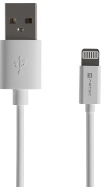 Natec Prati kabel lightning USB‑A 1 m MFi biały