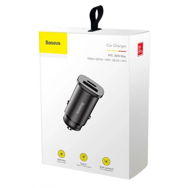 Szybka ładowarka samochodowa Baseus 30W czarna