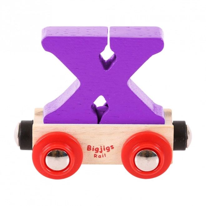 Bigjigs Rail Wózek drewnianej kolejki - Litera X