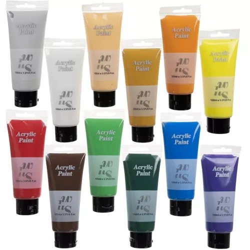 Farby akrylowe 12 szt. 100 ml Maaleo 20424