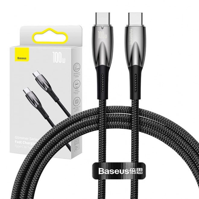 Kabel Baseus Glimmer USB-C na USB-C 100W 1m czarny