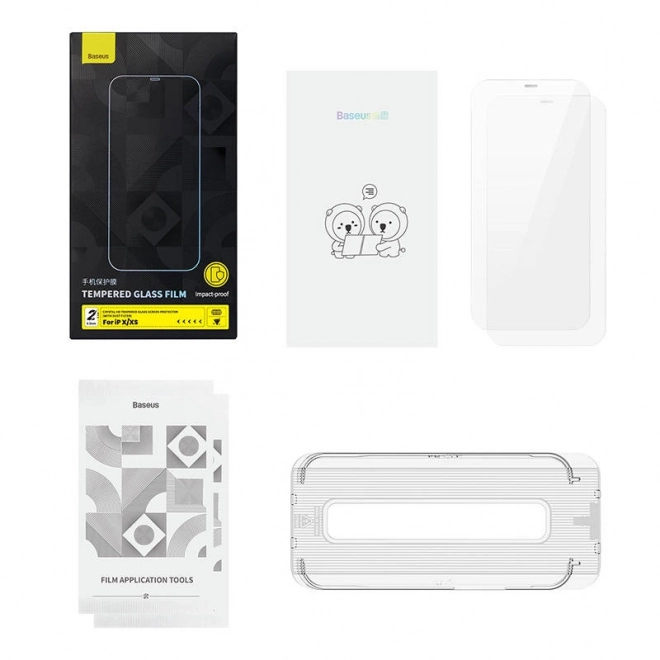 Baseus Crystal hartowane szkło 0,3 mm dla iPhone X/XS