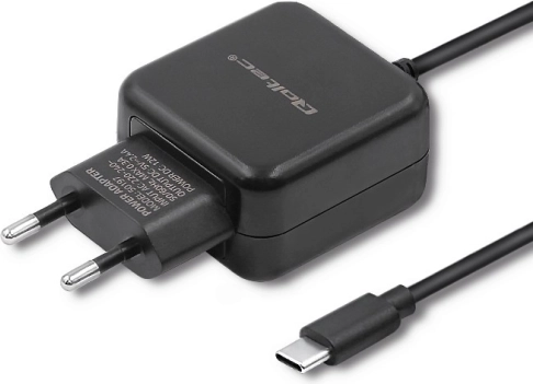 Ładowarka sieciowa QOLTEC 5 V, 2,4 A, 12 W, USB-C, czarna