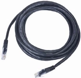 Kabel patch kategorii 5e z czarną powłoką 0,25 m