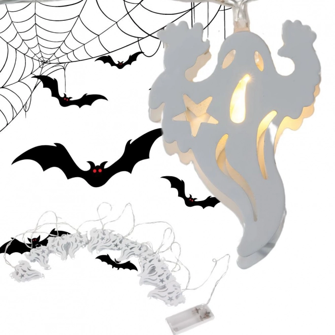 LED Halloweenowy łańcuch świetlny z duchami 2m