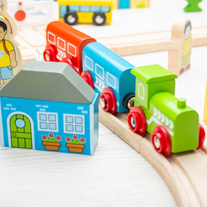 Bigjigs Rail Drewniana kolejka miasto i wieś 101 części