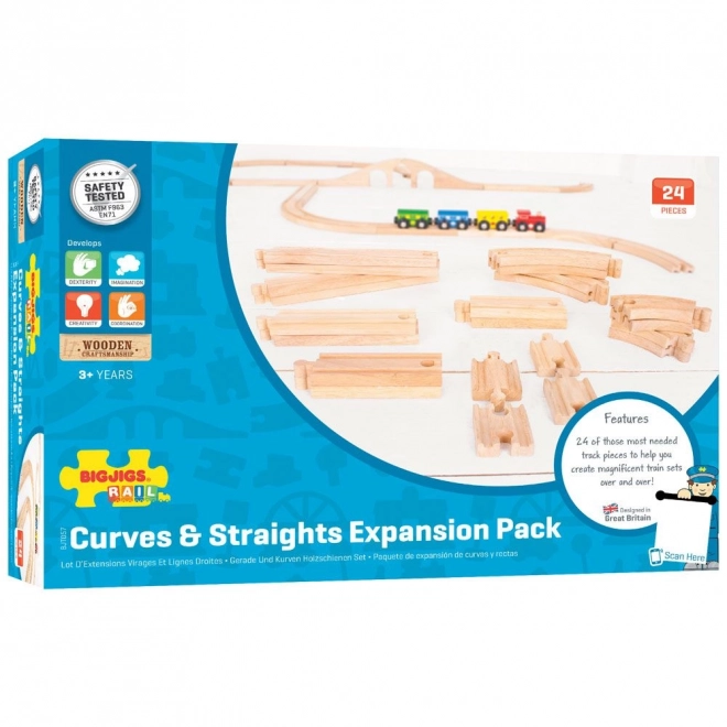 Bigjigs Rail Drewniane tory zestaw 24 części